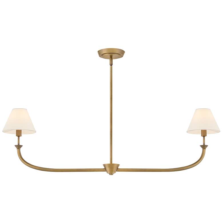 Image 3 Greta 41 3/4" Wide Heritage Brass 2-Light Linear Pendant more views