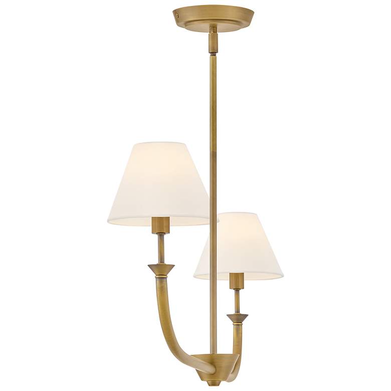 Image 4 Greta 41 3/4" Wide Heritage Brass 2-Light Linear Pendant more views