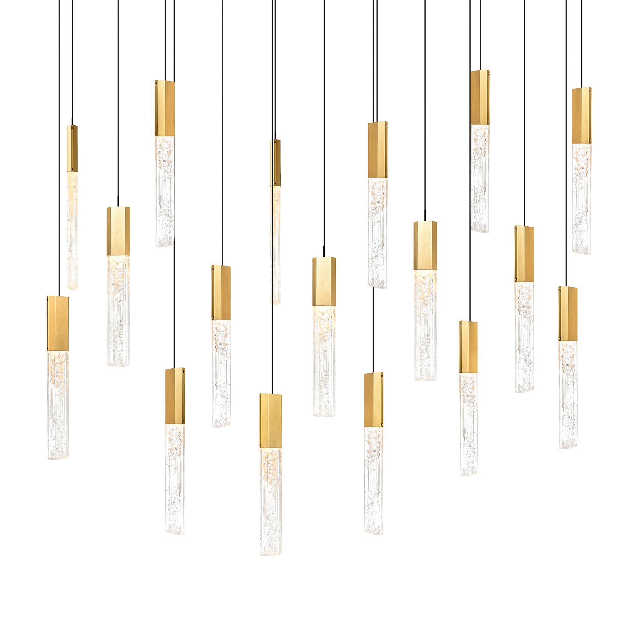 Image 2 Greta 48" Wide Brass LED Linear Chandelier more views