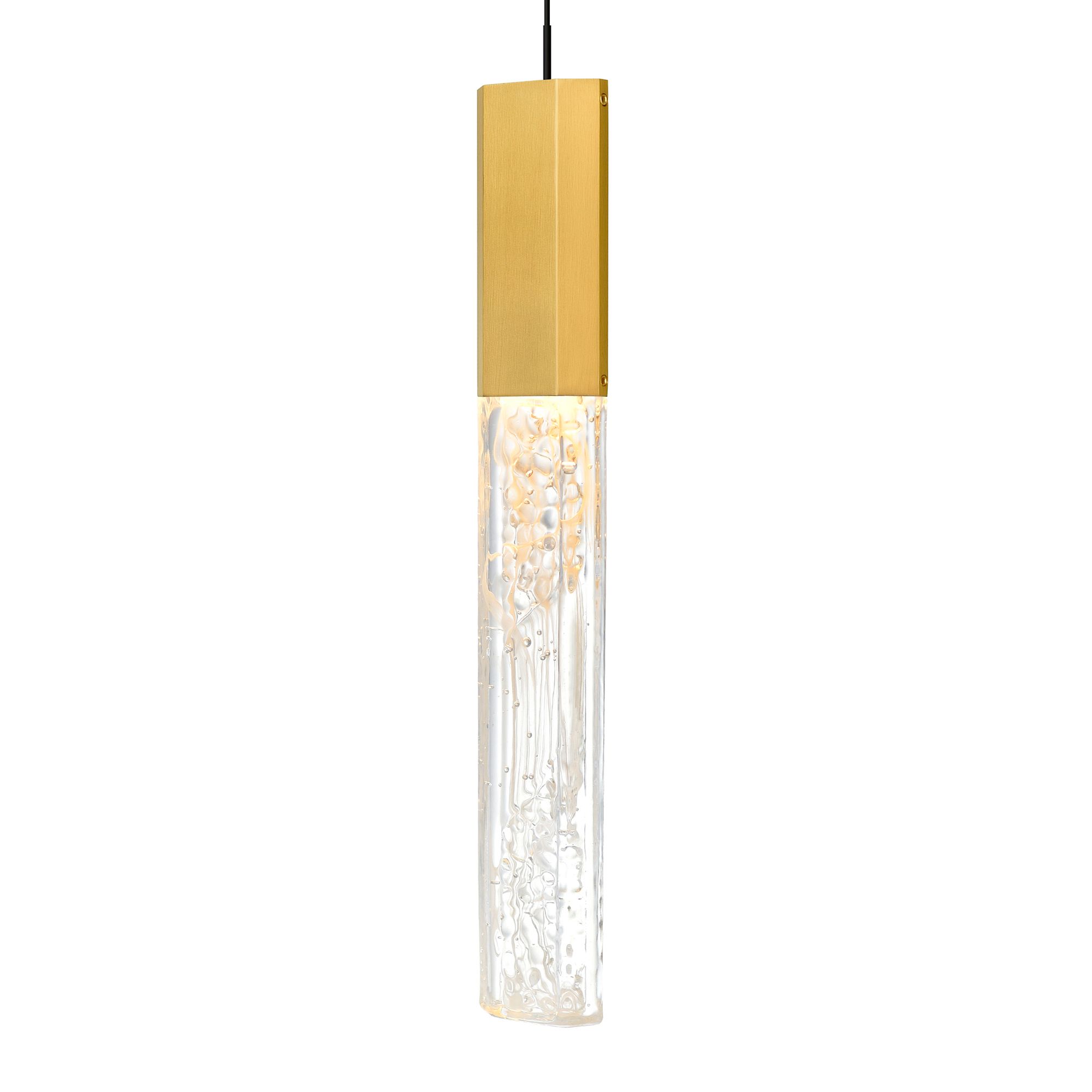 Image 3 Greta 48" Wide Brass LED Linear Chandelier more views