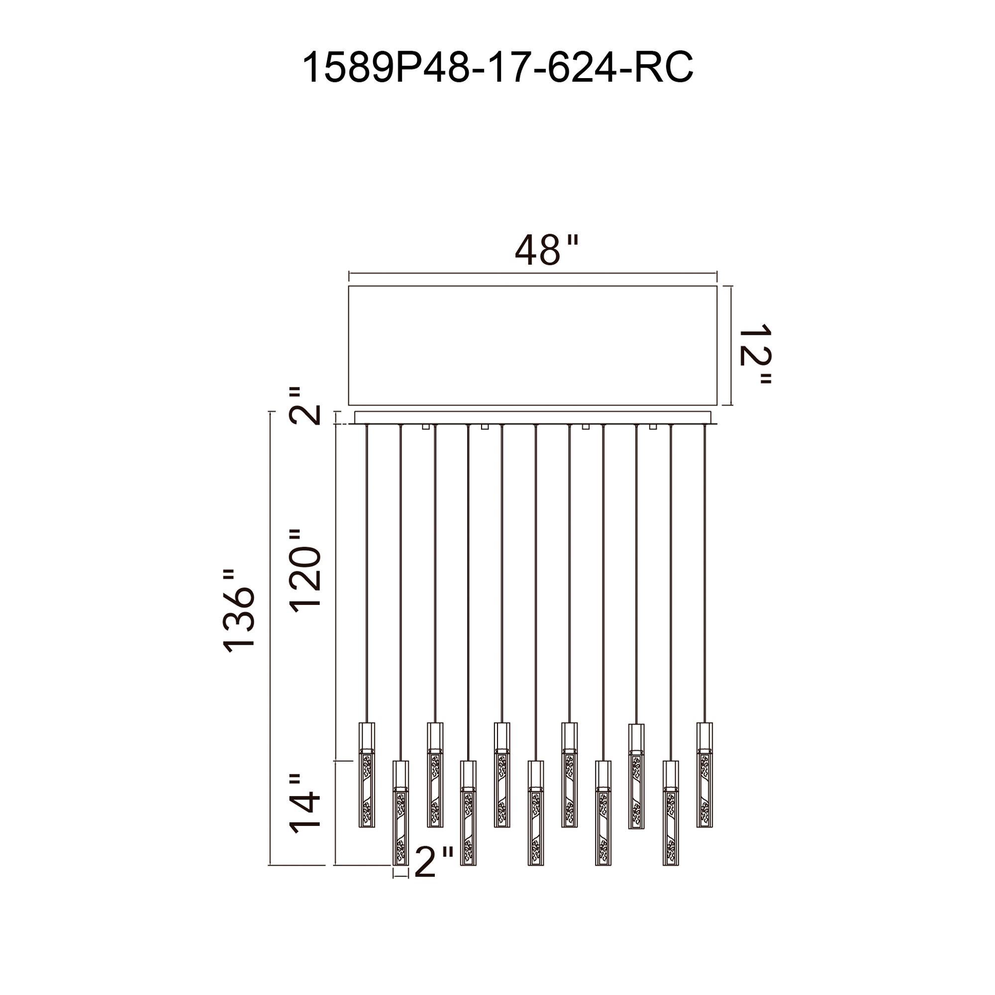 Image 7 Greta 48" Wide Brass LED Linear Chandelier more views