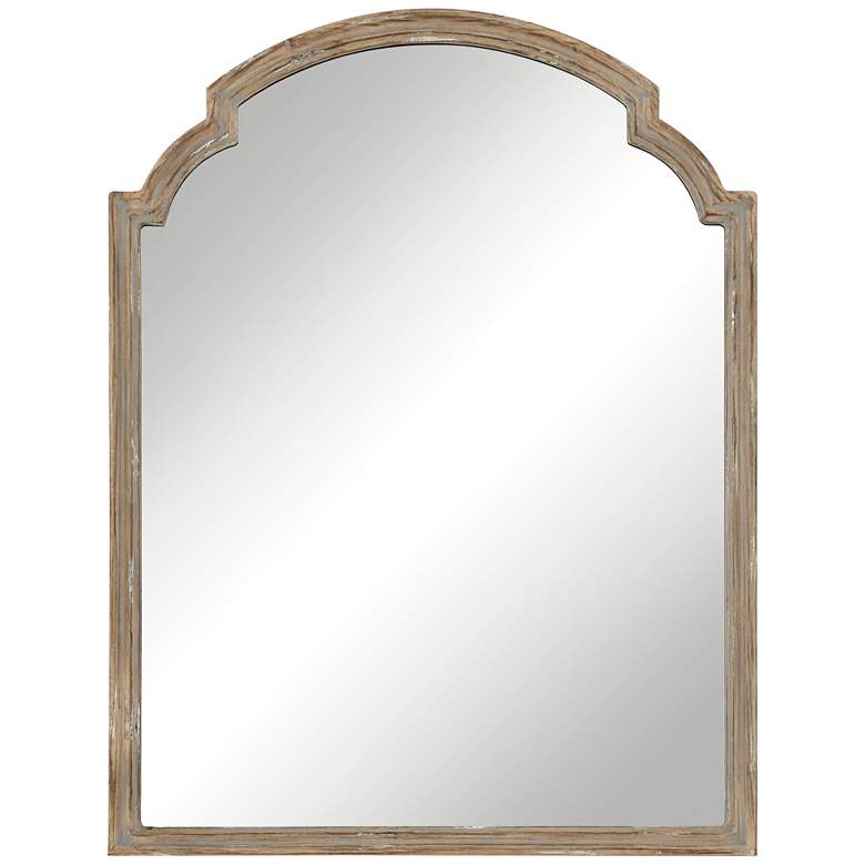 Image 2 Greta Faux Wood Finish 30" x 39 1/2" Arch Top Wall Mirror