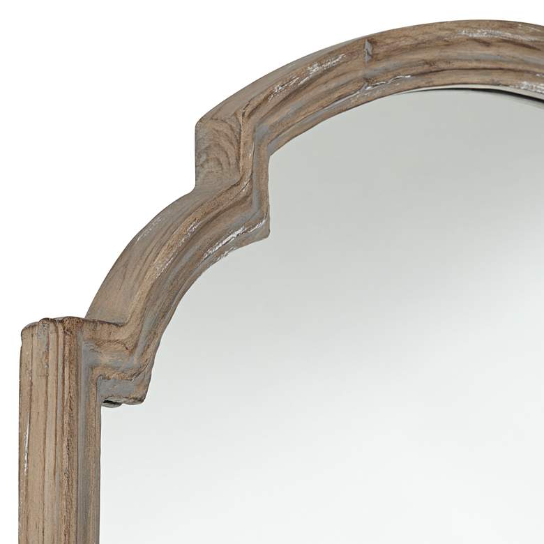 Image 3 Greta Faux Wood Finish 30 inch x 39 1/2 inch Arch Top Wall Mirror more views