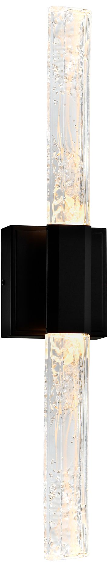 Greta Integrated LED 24in Black Vanity Light with Handcrafted Glass