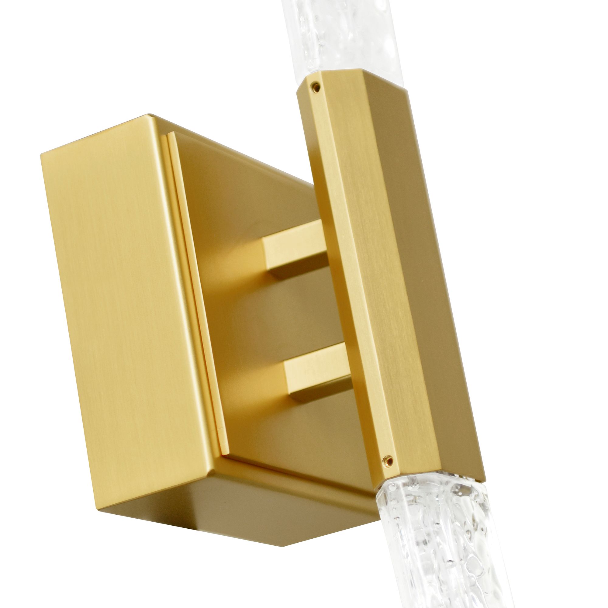 Image 5 Greta Integrated LED 24in Brass Vanity Light with Handcrafted Glass more views