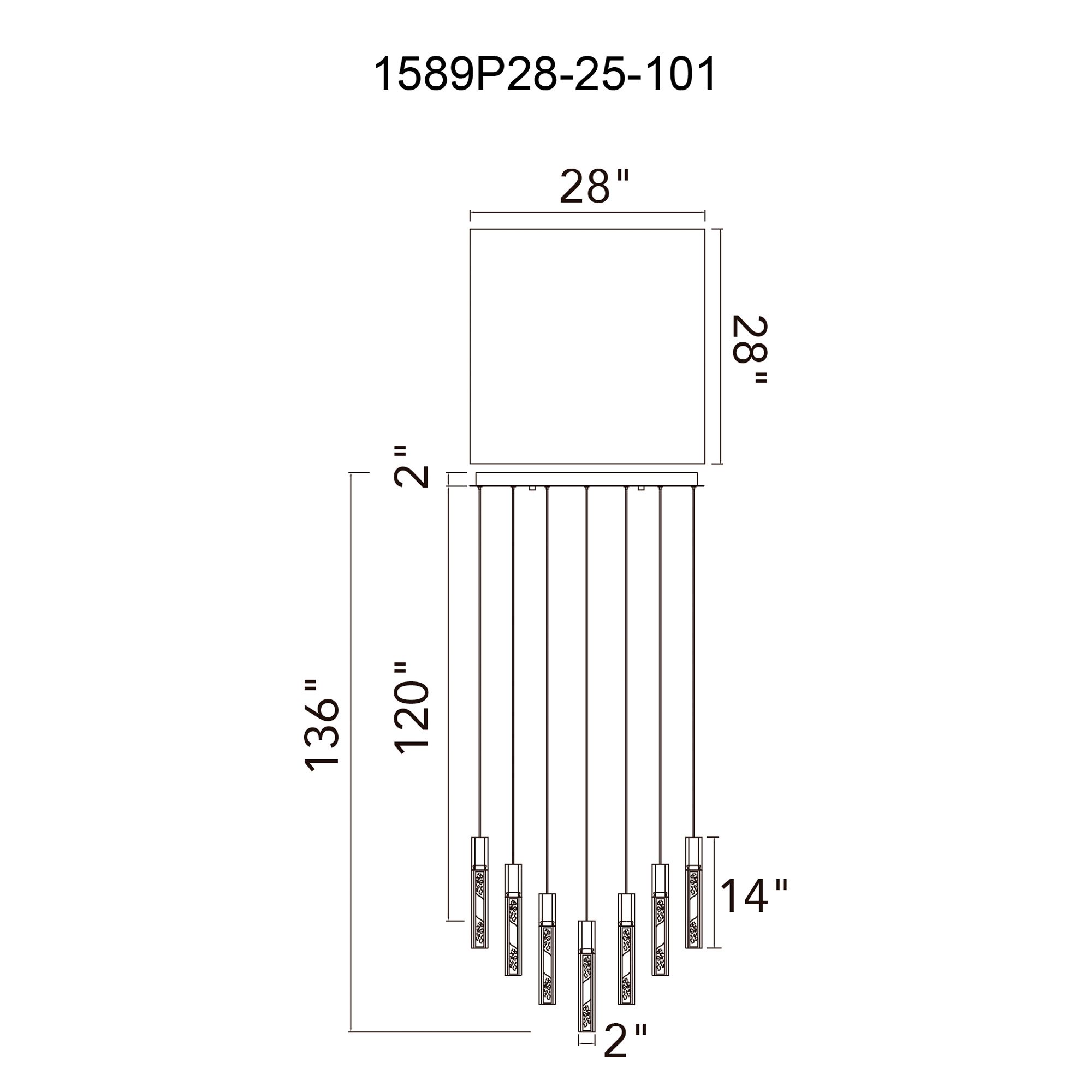 Image 6 Greta Integrated LED 28in Black Chandelier with Handcrafted Glass more views