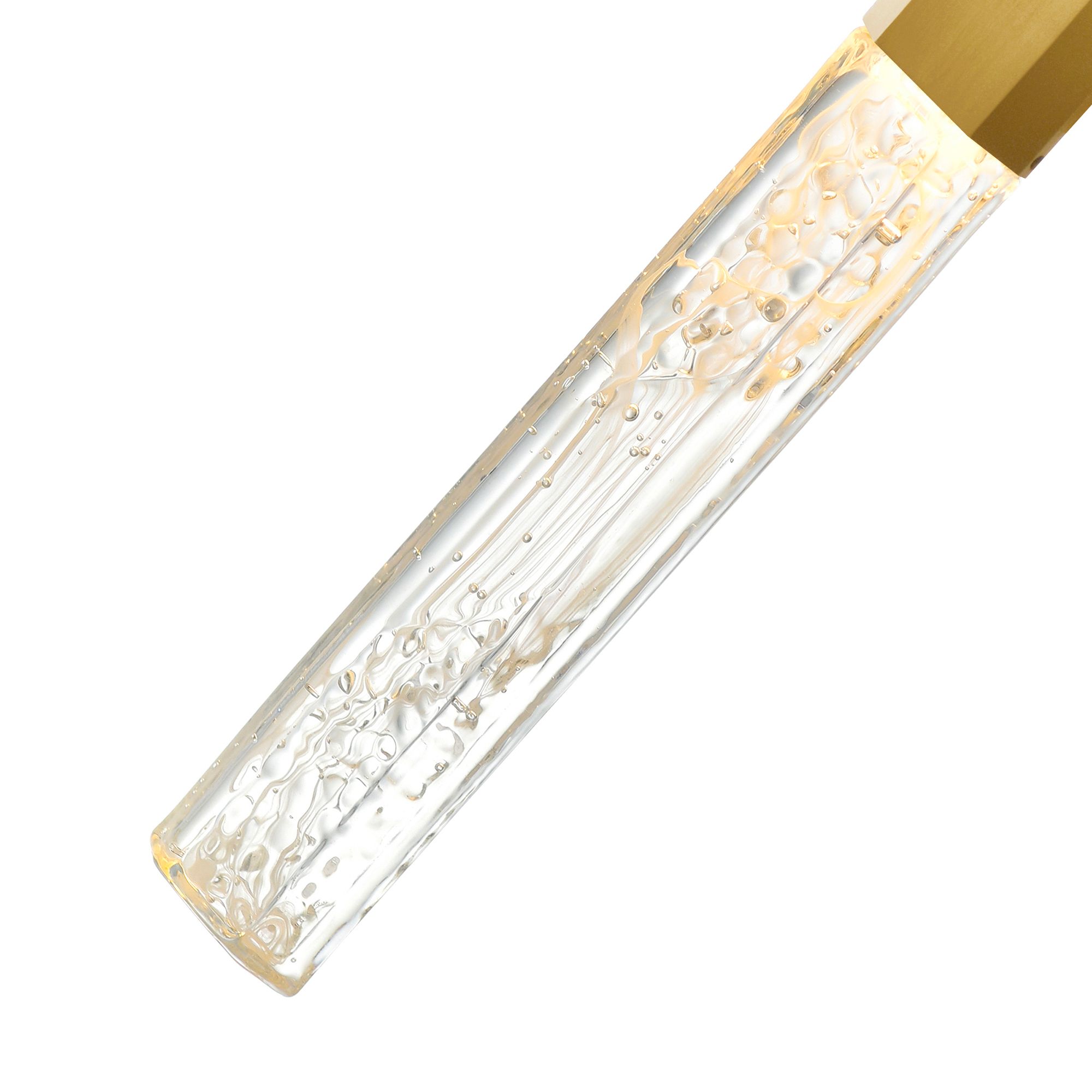 Thumbnail4 of Greta Integrated LED 28in Brass Chandelier with Handcrafted Glass more views