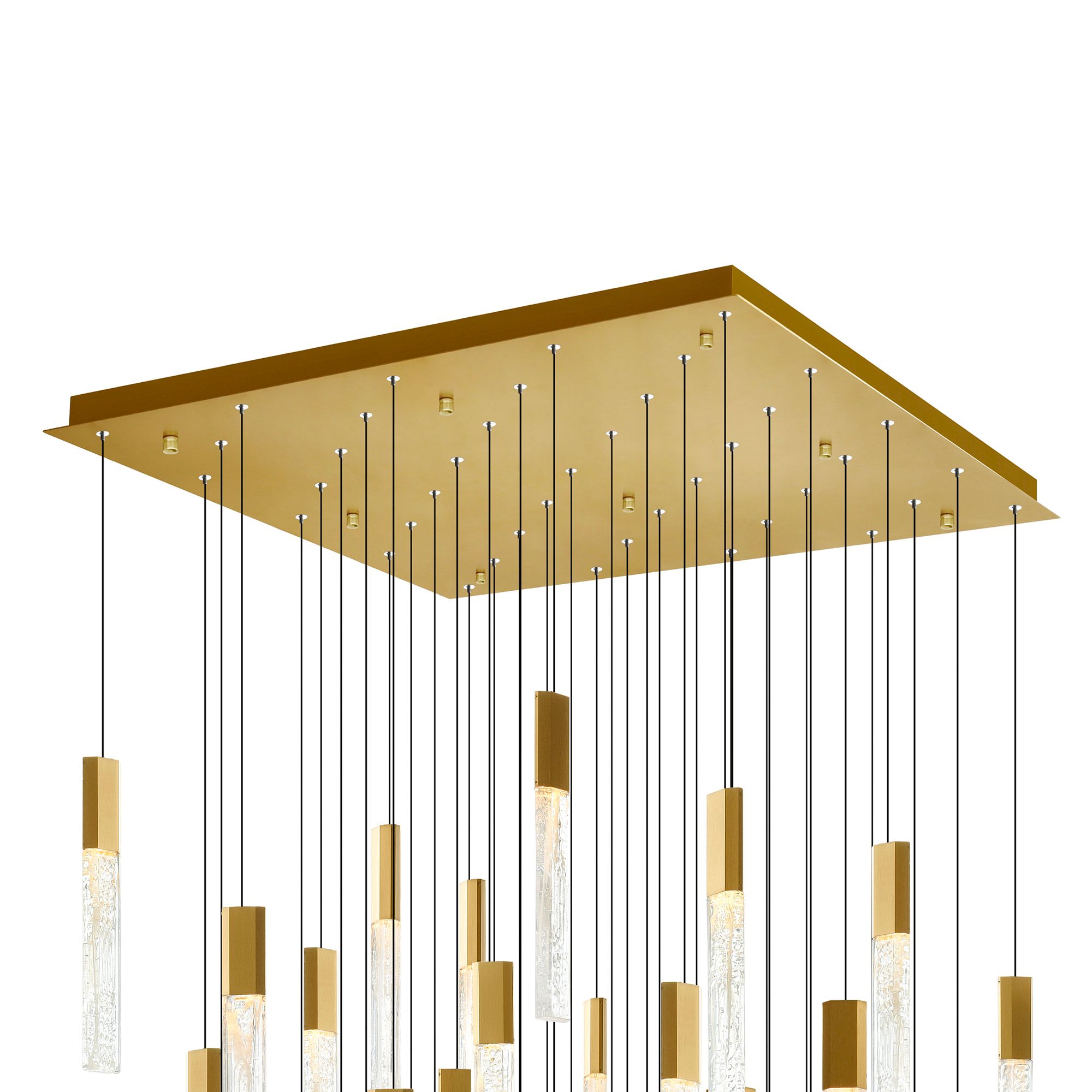 Image 5 Greta Integrated LED 36in Brass Chandelier with Handcrafted Glass more views