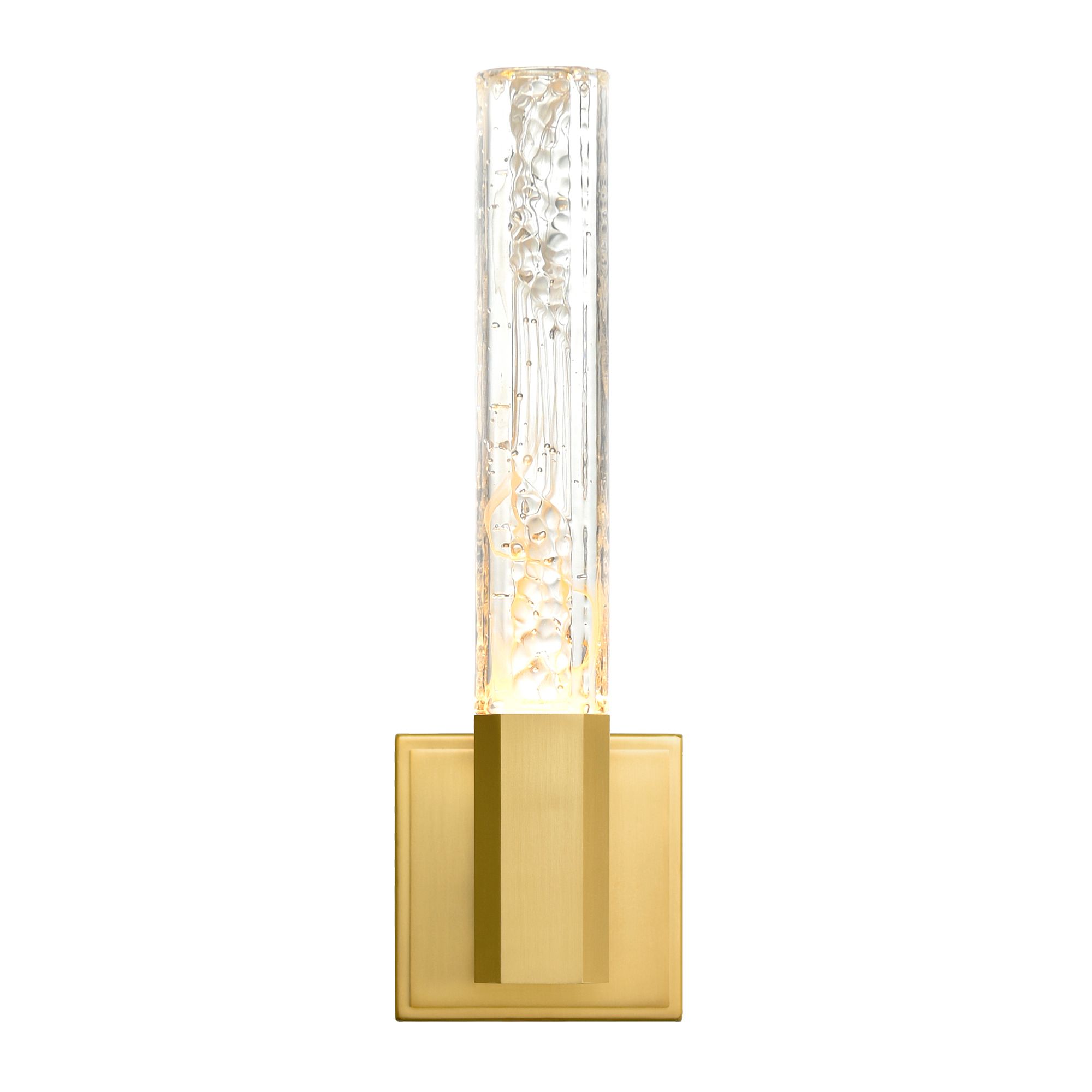 Thumbnail2 of Greta Integrated LED 5in Brass Wall Light with Handcrafted Glass more views