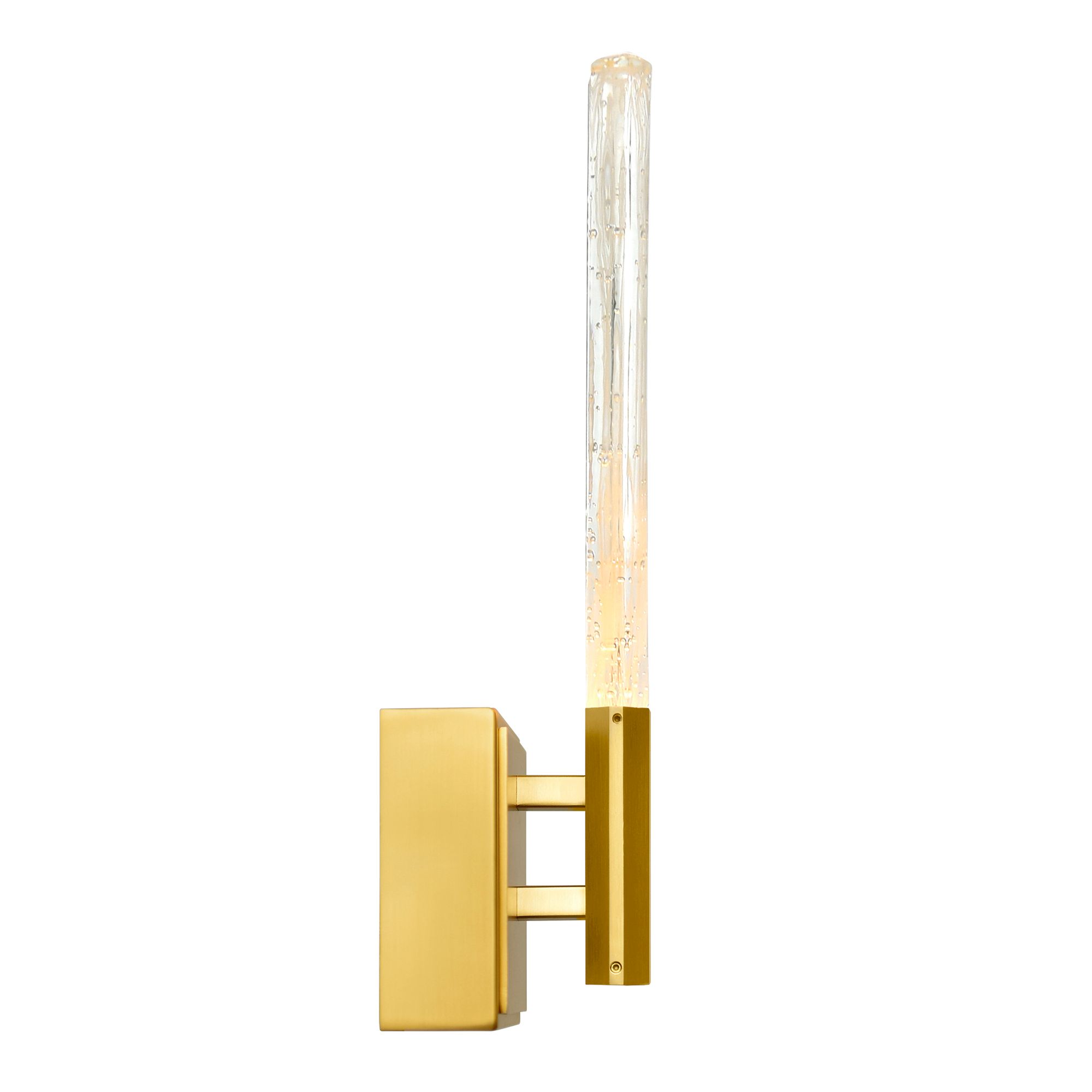 Thumbnail3 of Greta Integrated LED 5in Brass Wall Light with Handcrafted Glass more views