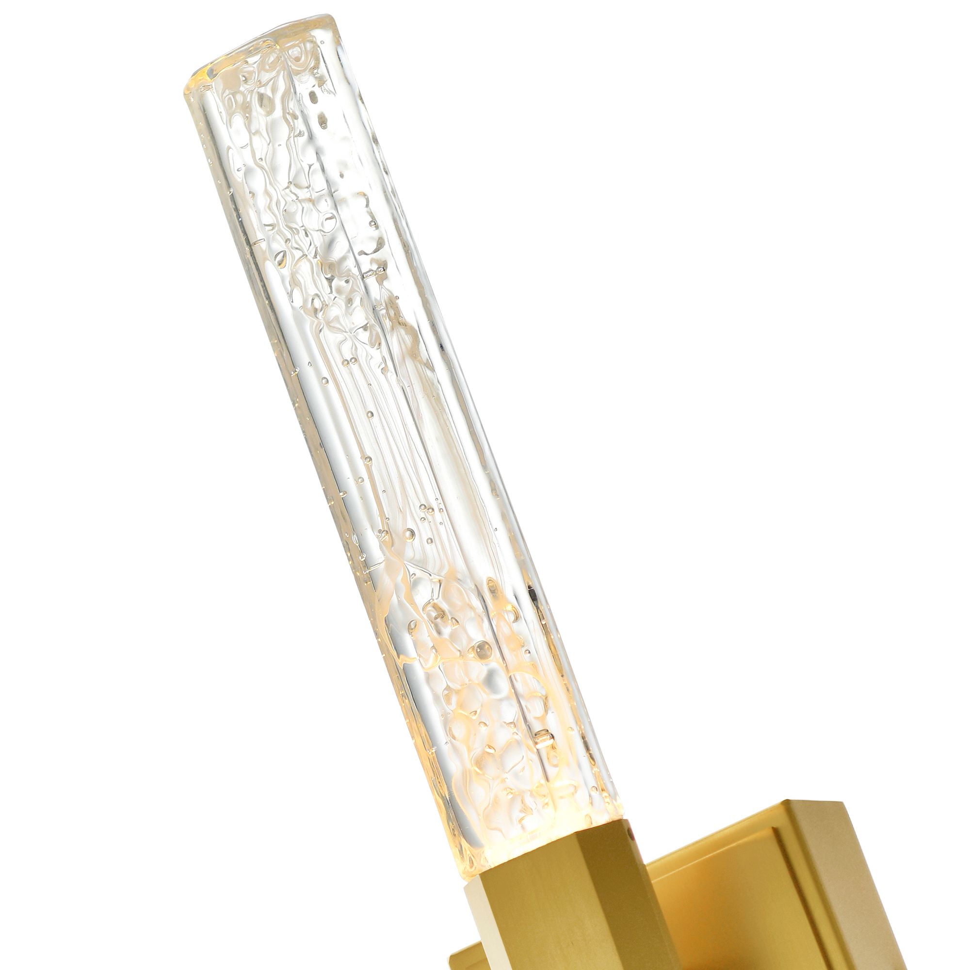 Greta Integrated LED 5in Brass Wall Light with Handcrafted Glass