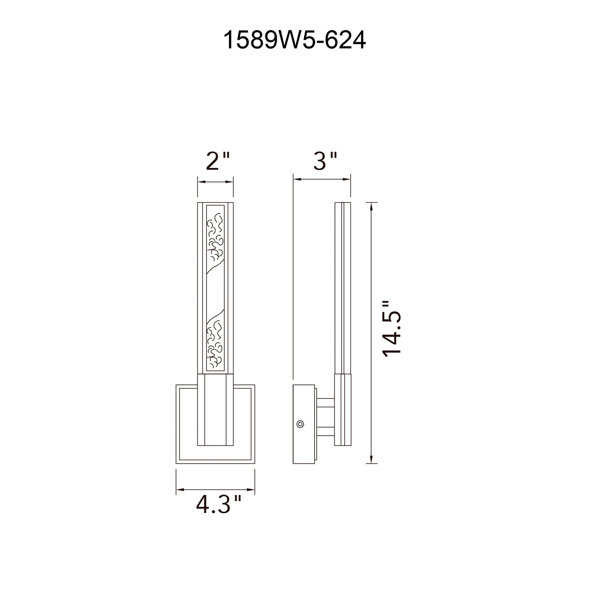 Greta Integrated LED 5in Brass Wall Light with Handcrafted Glass