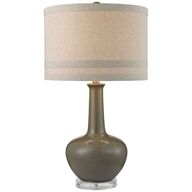 Image 1 Greta Smooth Gray Ceramic and Acrylic Table Lamp