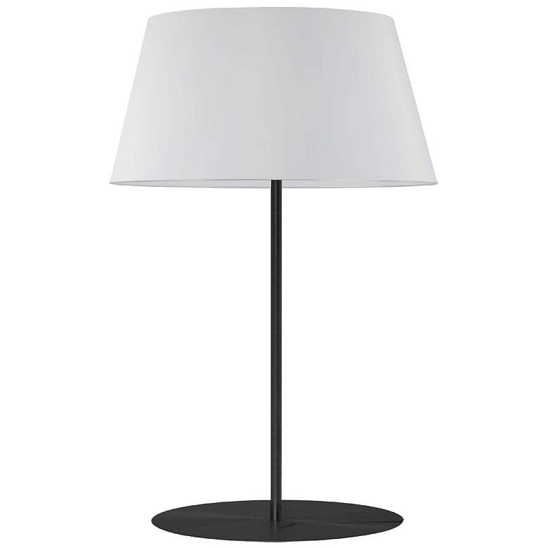 Image 1 Gretchen 28" High Matte Black Round Base Table Lamp With White Shade