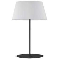 Gretchen 28" High Matte Black Round Base Table Lamp With White Shade