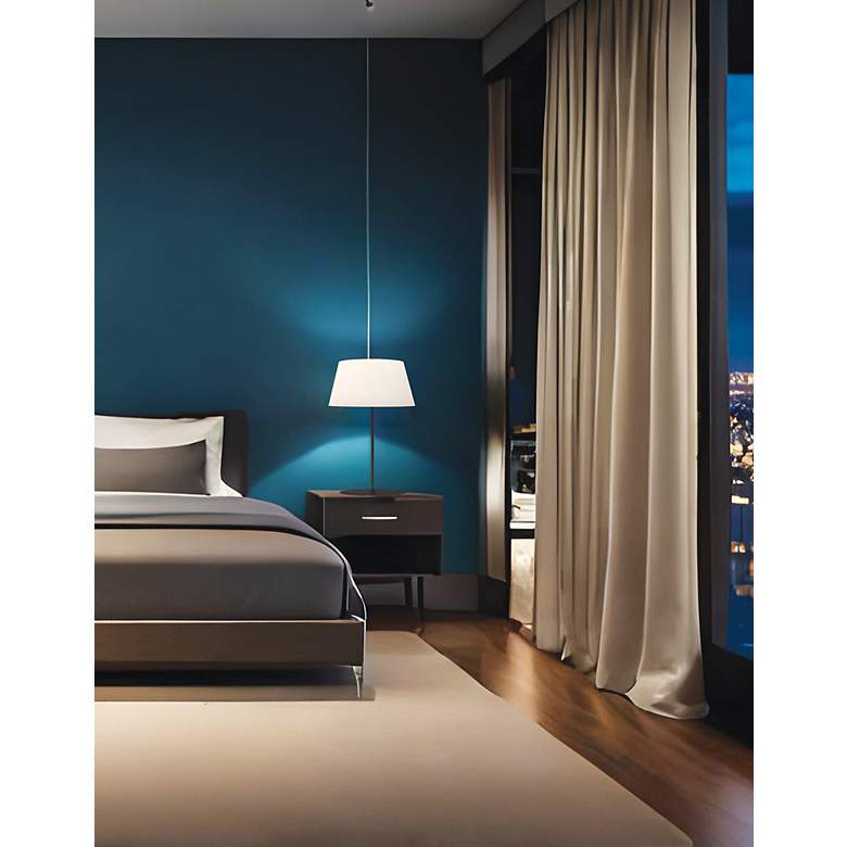 Image 2 Gretchen 28" High Matte Black Round Base Table Lamp With White Shade more views