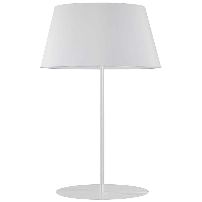 Image 1 Gretchen 28" High Matte White Round Base Table Lamp With White Shade
