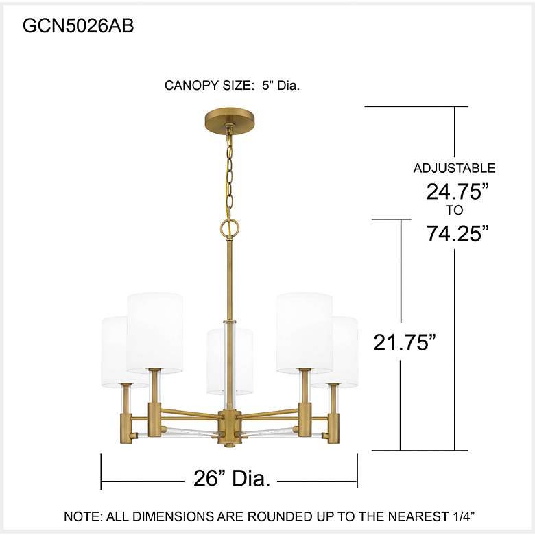 Image 7 Gretchen 5-Light Aged Brass Chandelier more views
