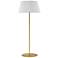 Gretchen 62.75" High Aged Brass Round Base Floor Lamp With White Shade