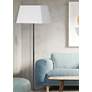 1_Gretchen 62.75" High Matte Black Square Floor Lamp With White Shade