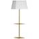 Gretchen 62.75"H Aged Brass Square Floor Lamp w/ Shelf w/ White Shade