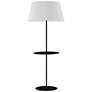 2_Gretchen 62.75"H Matte Black Round Base Shelf Floor Lamp w/ White Shad