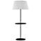 Gretchen 62.75"H Matte Black Round Base Shelf Floor Lamp w/ White Shad