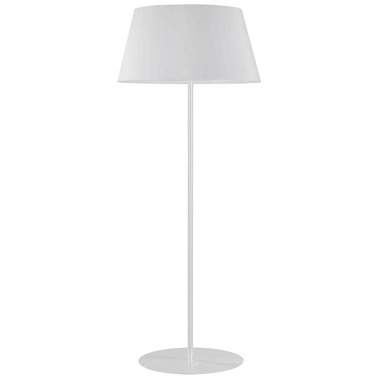 Image 1 Gretchen 62.75"H Matte White Round Base Floor Lamp With White Shade