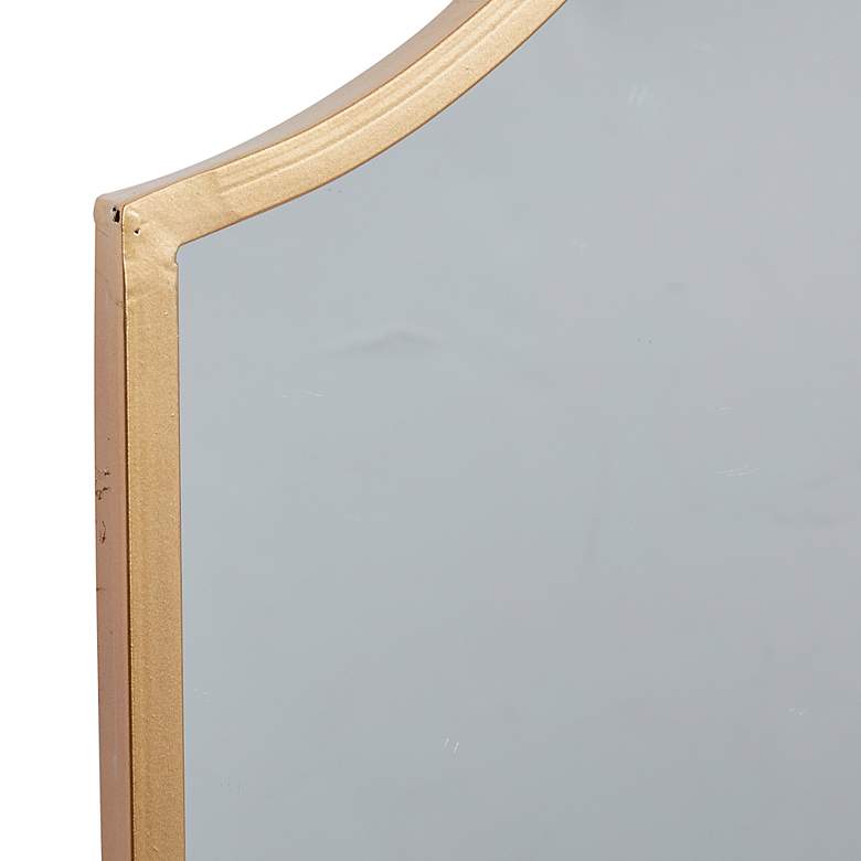 Image 4 Gretel Glossy Gold Metal 53" x 31" Arched Wall Mirror more views