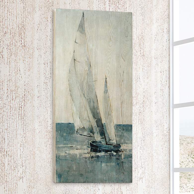 Image 1 Grey Seas I 48" High Giclee Printed Wood Wall Art