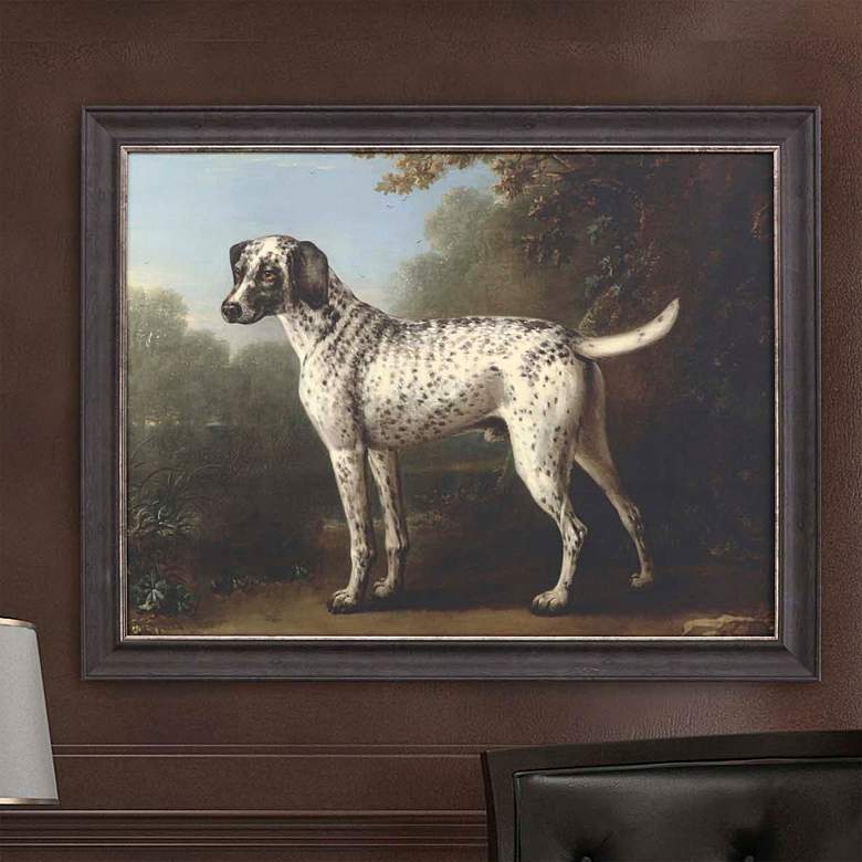 Grey Spotted Hound 46&quot; Wide Framed Giclee Wall Art