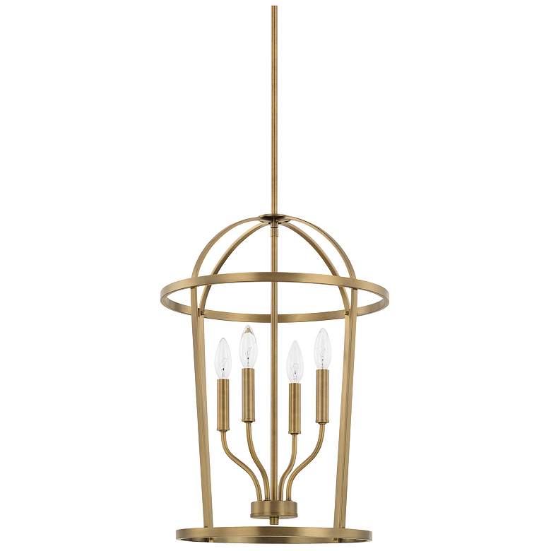 Image 1 Greyson 16" Wide Aged Brass 4-Light Foyer Pendant