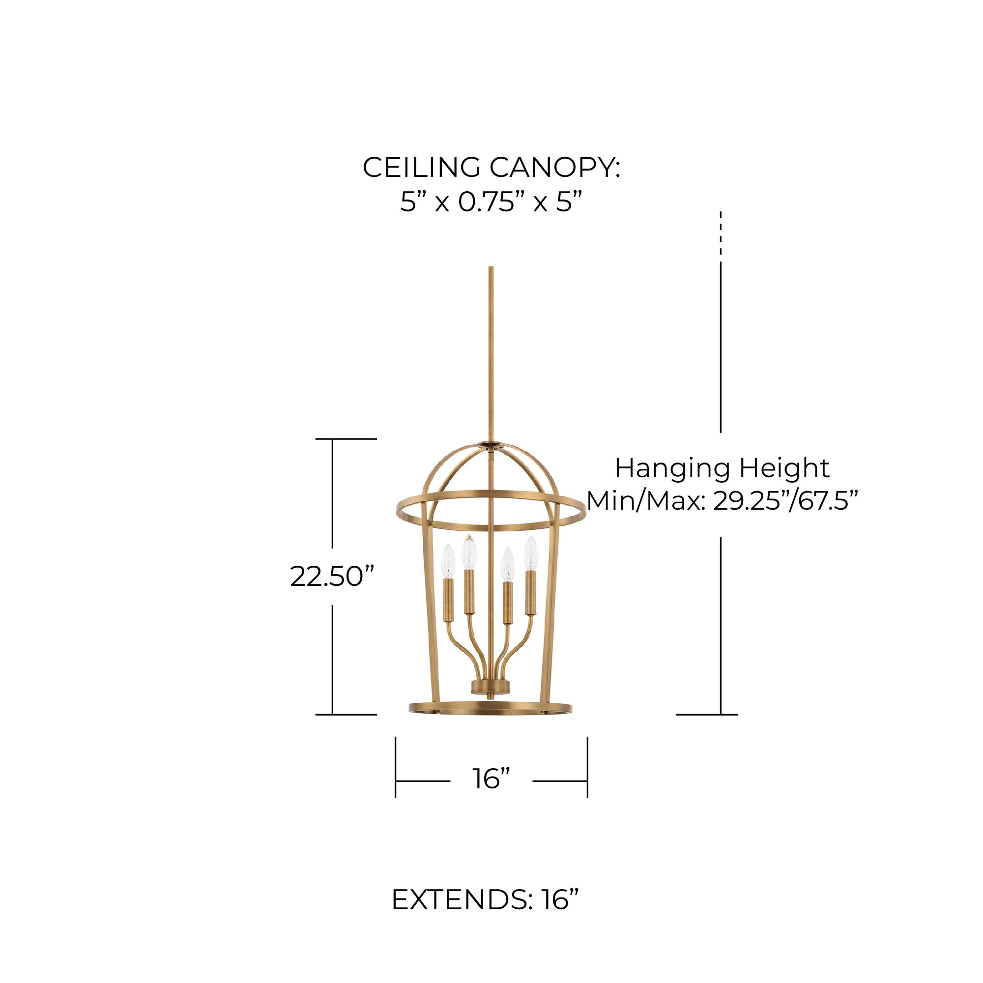 Image 2 Greyson 16" Wide Aged Brass 4-Light Foyer Pendant more views