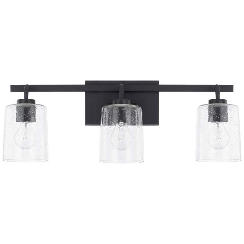 Image 1 Greyson 24 1/2" Wide Matte Black 3-Light Vanity Bath Light