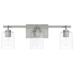 Greyson 24 1/2"W Brushed Nickel 3-Light Vanity Bath Light