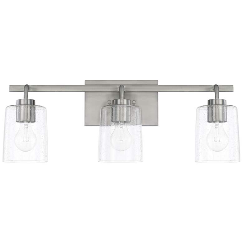 Image 4 Greyson 24 1/2"W Brushed Nickel 3-Light Vanity Bath Light more views