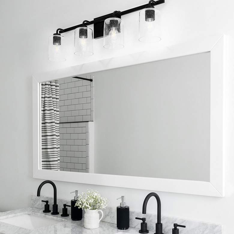 Image 5 Greyson 34 1/2" Wide Matte Black 4-Light Vanity Bath Light more views