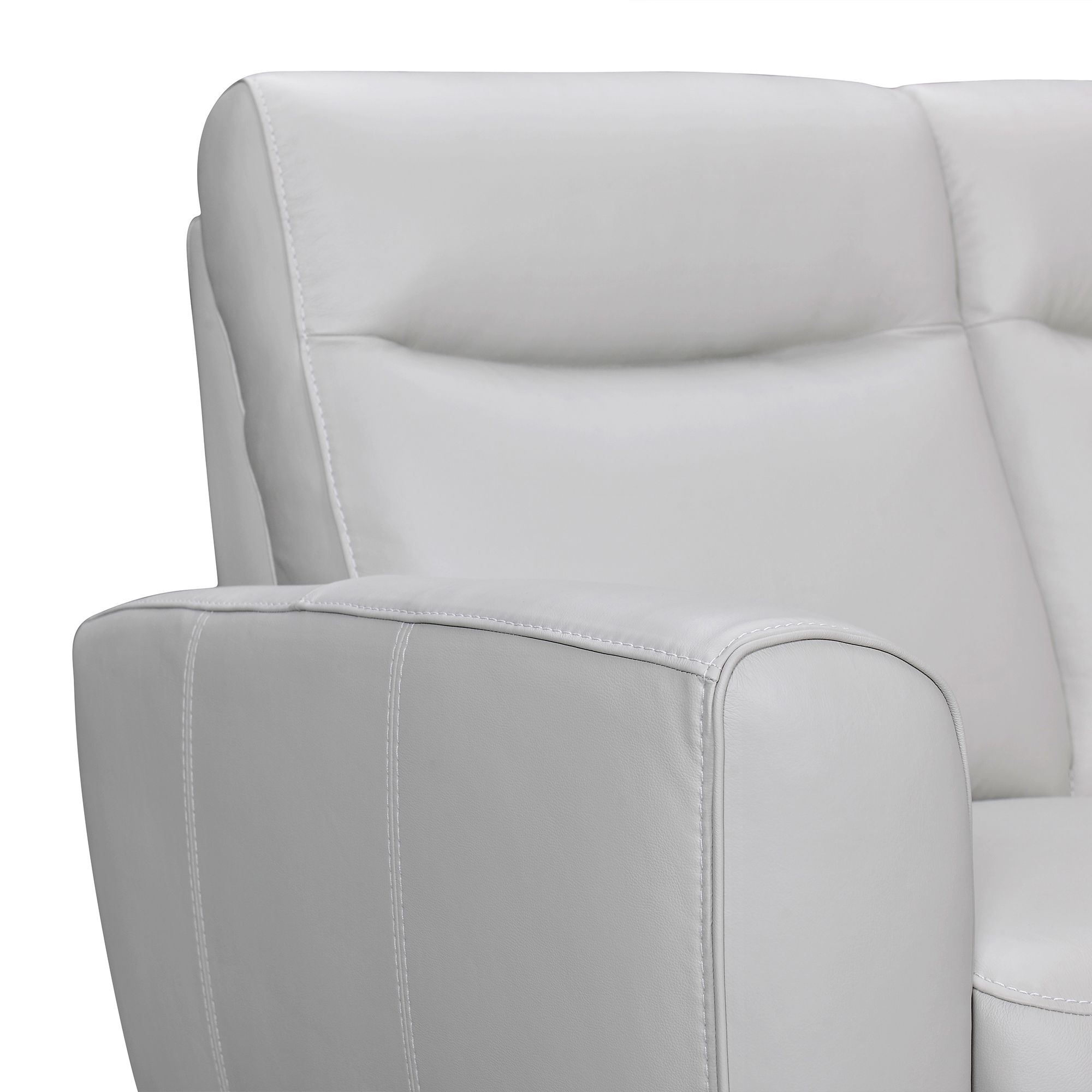 Image 7 Greyson 83 in. Wide Sofa in Dove Gray Leather Upholstery more views