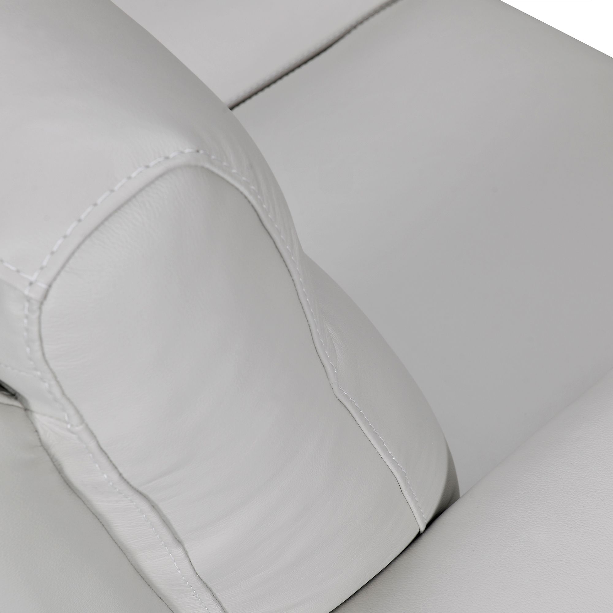 Greyson 83 in. Wide Sofa in Dove Gray Leather Upholstery