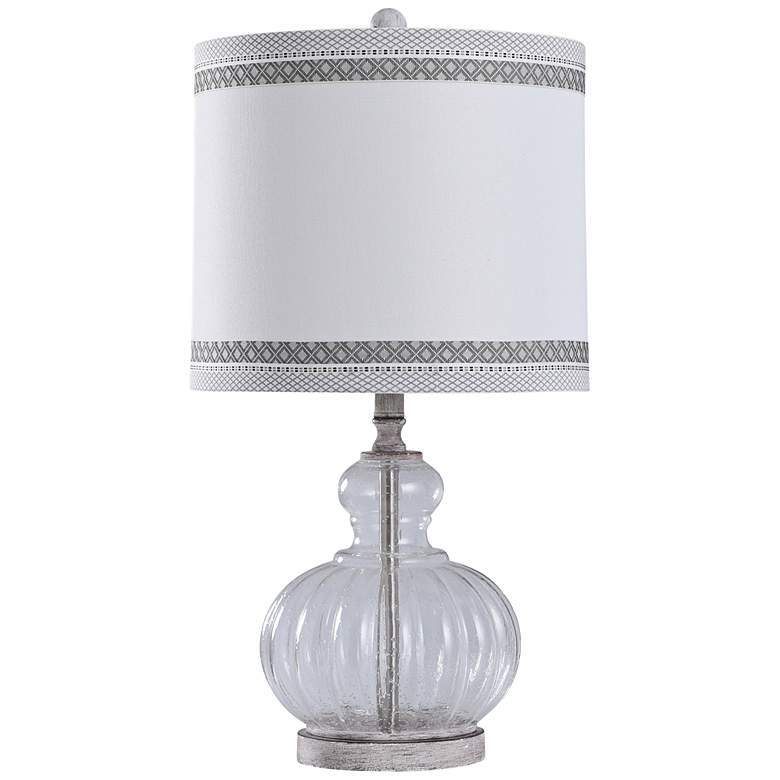 Image 1 Greyson Gray and Clear Ribbed Seeded Glass Table Lamp