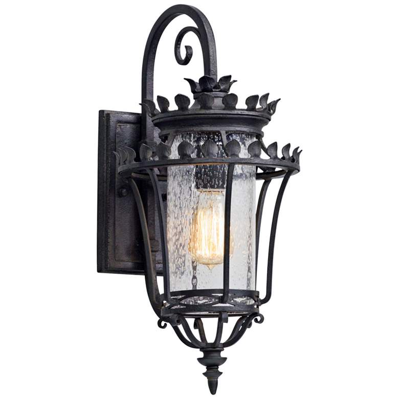 Image 1 Greystone 19 1/4 inch High Forged Iron Outdoor Wall Light