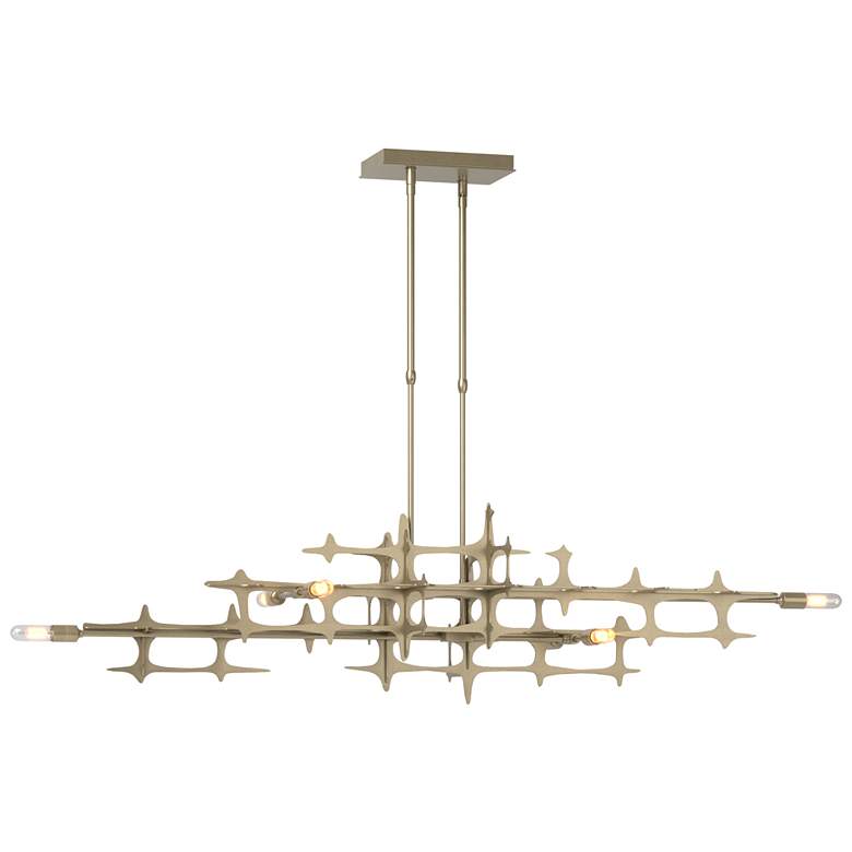 Image 1 Grid 53.6" Wide Soft Gold Pendant
