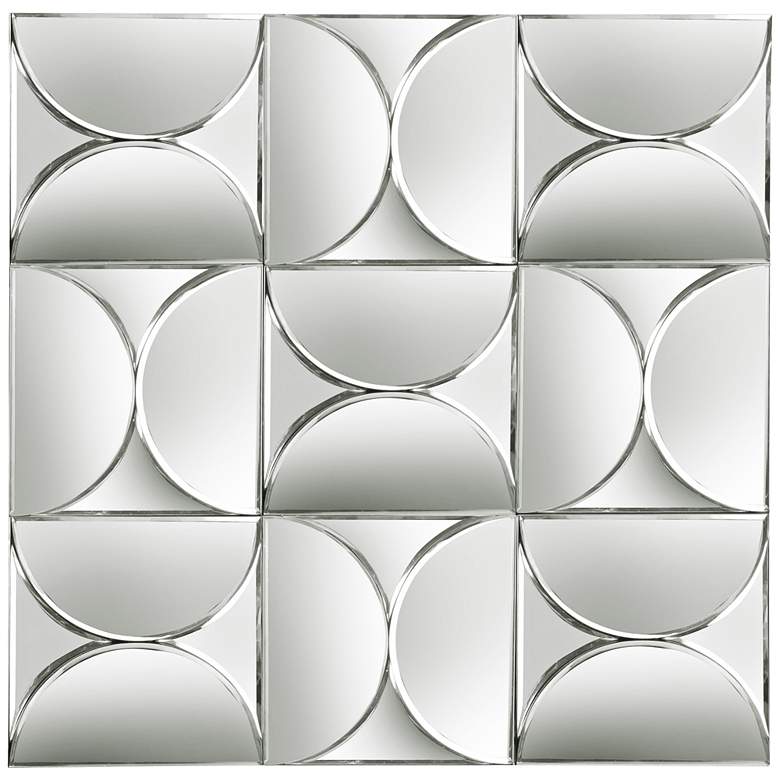 Image 1 Grid Mosaic 28 1/2 inch Square Frameless Wall Mirror