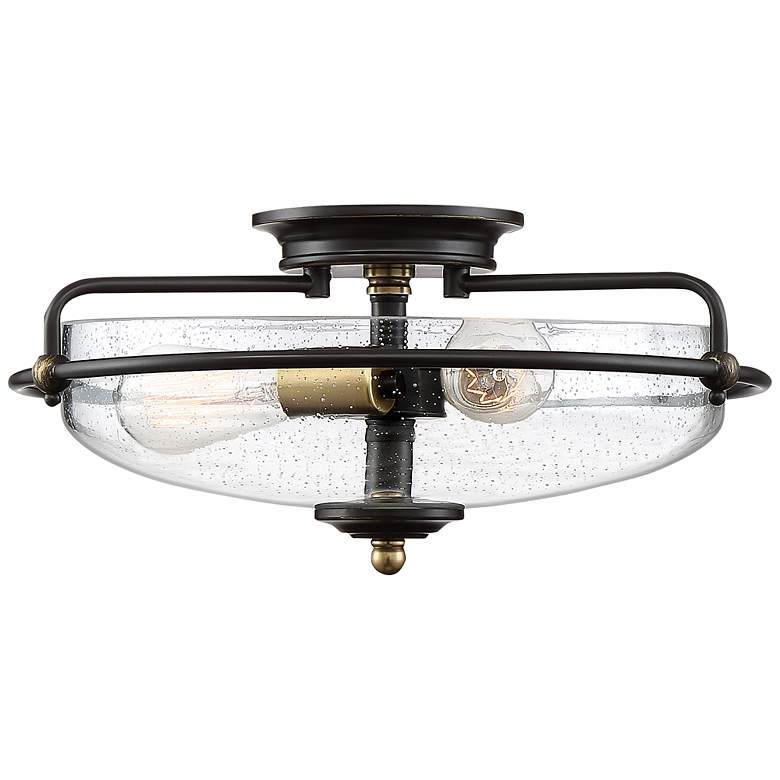 Image 1 Griffin 17 in. Wide Bronze Flush Mount