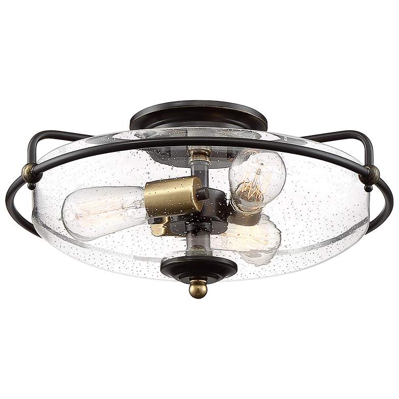Image 4 Griffin 17 in. Wide Bronze Flush Mount more views