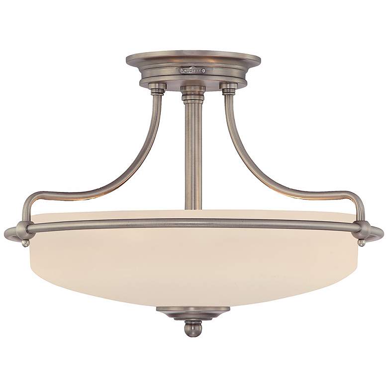 Image 2 Griffin Collection Antique Nickel 17 inch Wide Ceiling Light