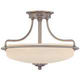 Griffin Collection Antique Nickel 17&quot; Wide Ceiling Light