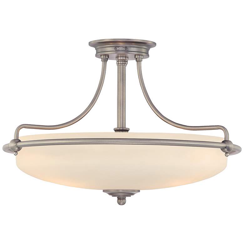 Image 2 Griffin Collection Antique Nickel 21 inch Wide Ceiling Light