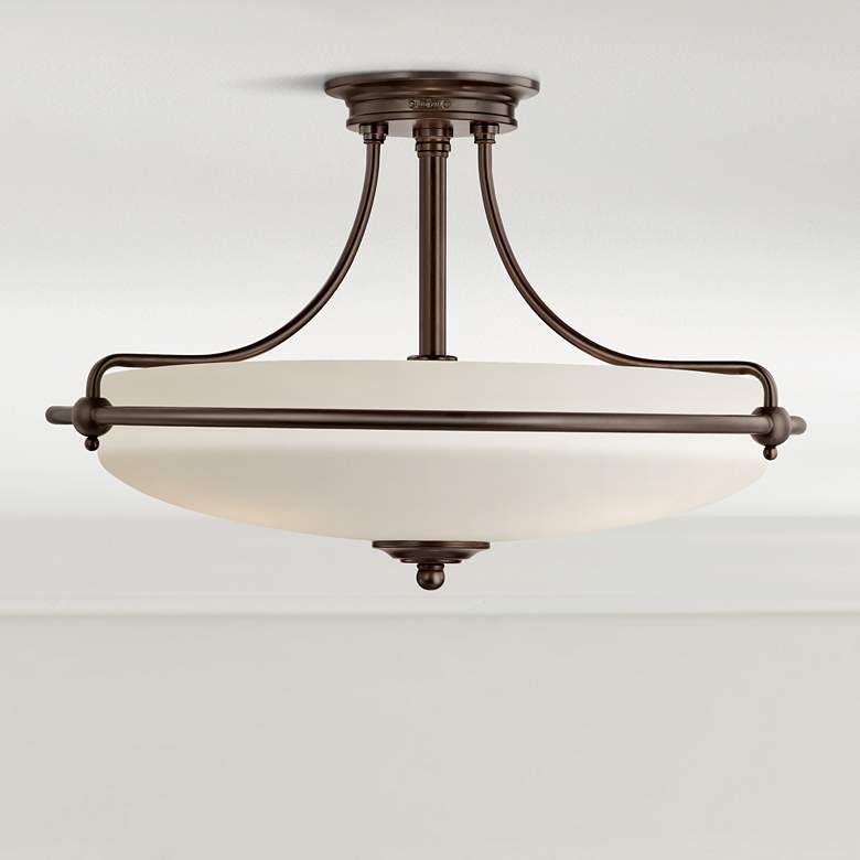 Griffin Collection Palladian Bronze 21&quot; Wide Ceiling Light