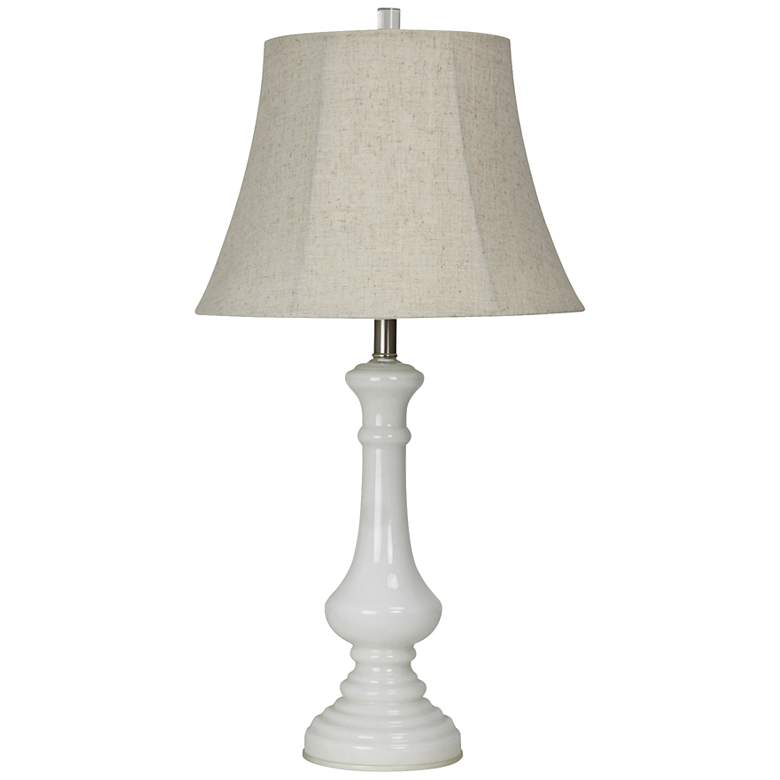 Image 1 Griffin Ivory White Glass Table Lamp